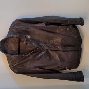 Merona Brown Cafe Racer Leather Jacket